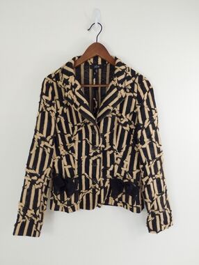 Vintage JON Rickie Freeman Tree Bark Blazer Size 8